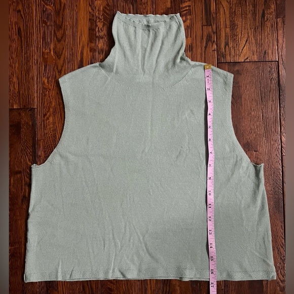 SABLYN Lera Cashmere Sleeveless Turtleneck in Aqua (Blue / Green) Size Small - Picture 3 of 9